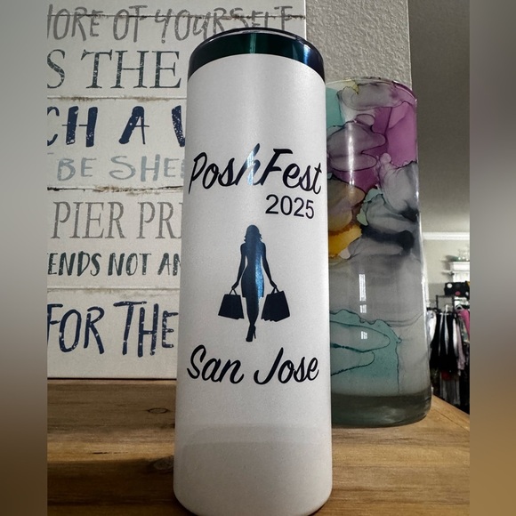 POSHFEST 2025 Custom Tumbler w/3 QR Closet Code stickers - Picture 6 of 11